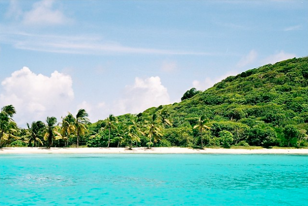 A photo of a beach in the caribbean