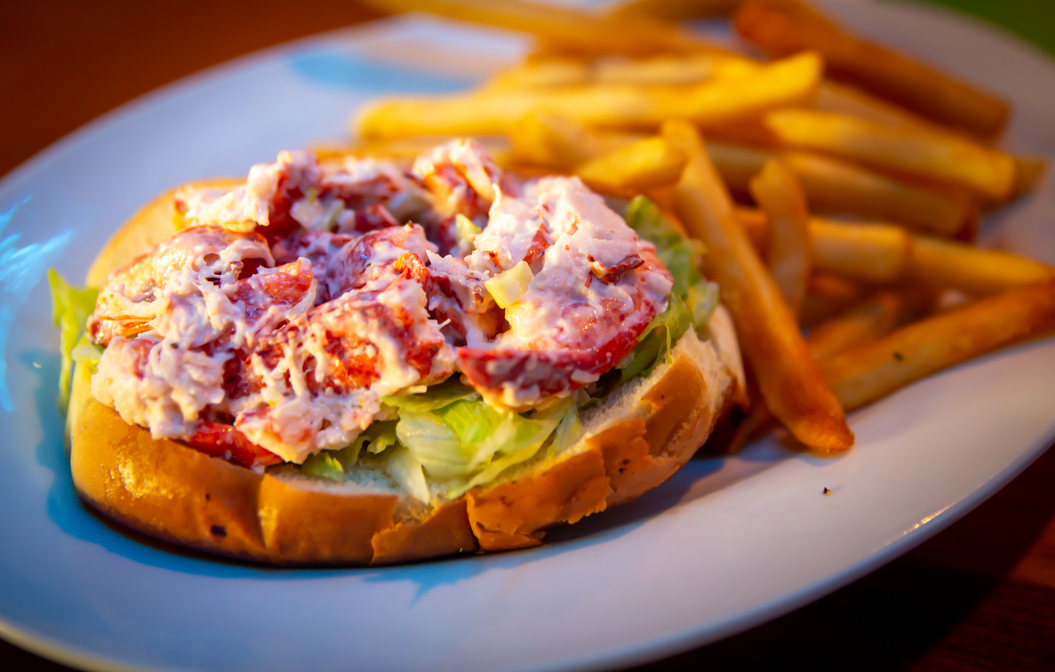 Lobster Roll With Fries at a Pub