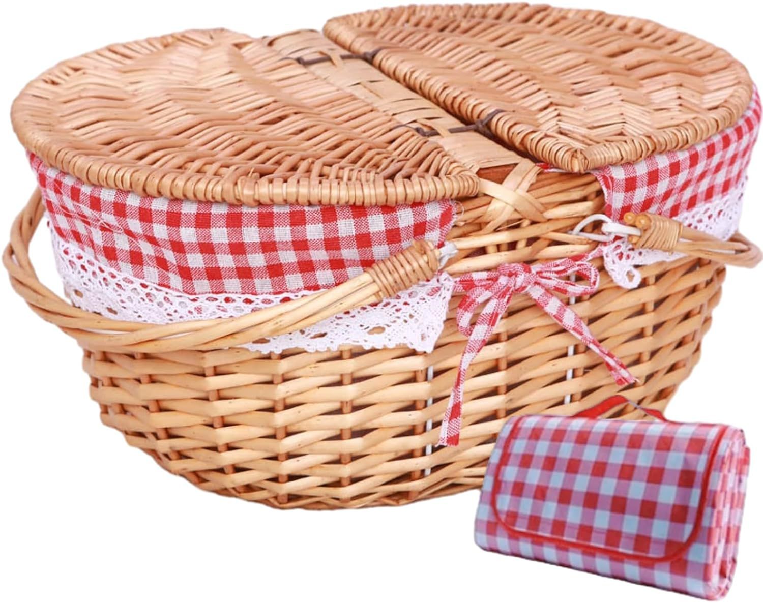 Red Checkered Picnic Basket