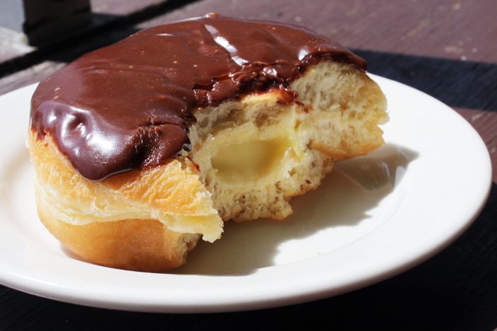 A Boston cream donut