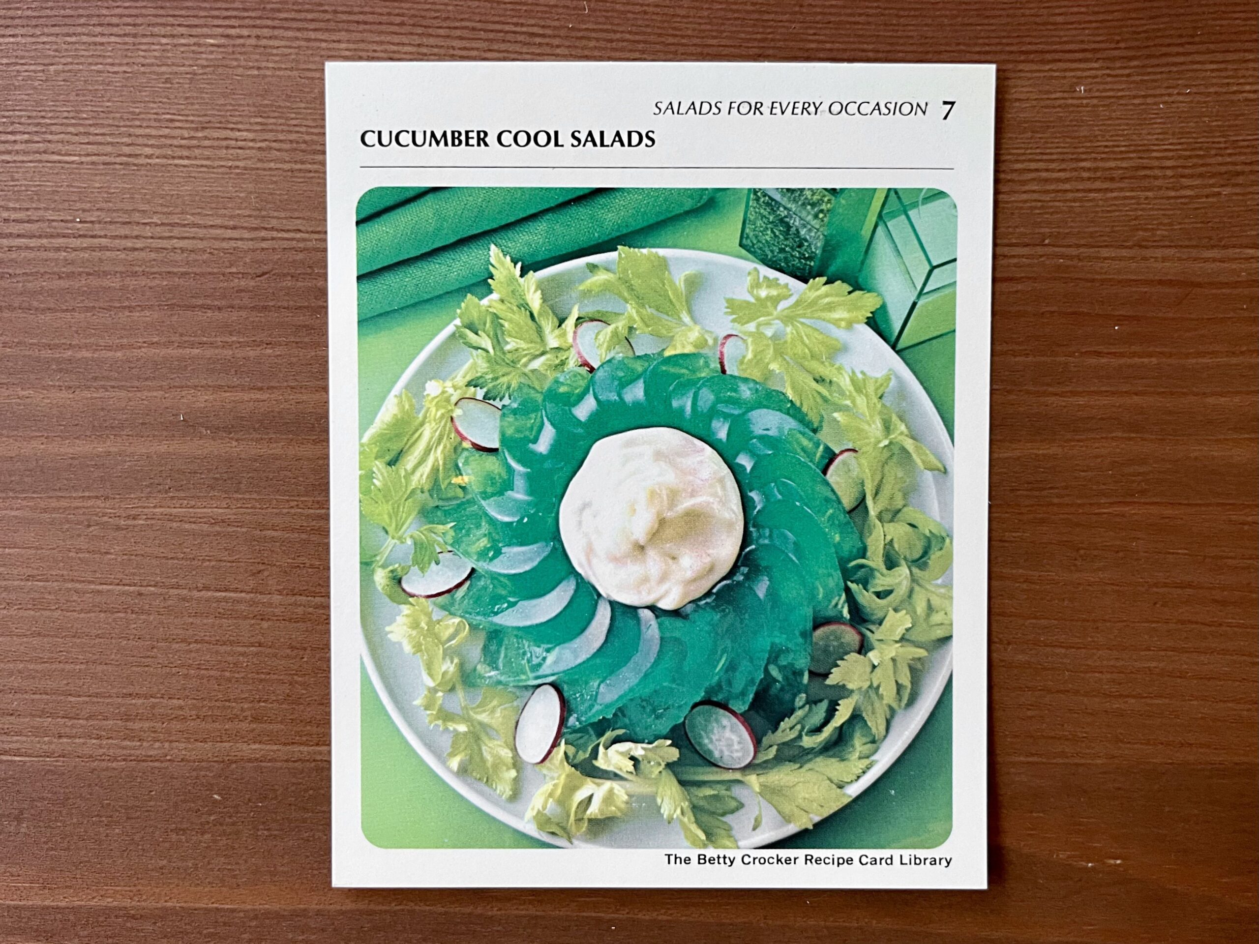 Cucumber Cool Salads from the Betty Crocker recipe card box