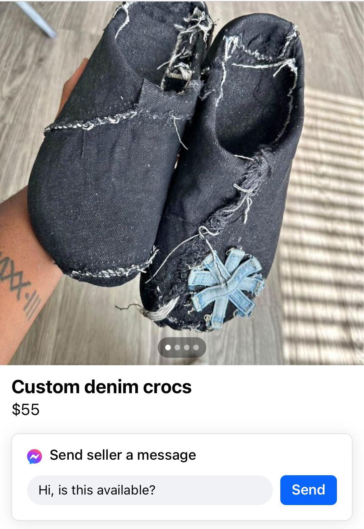 Custom denim crocs