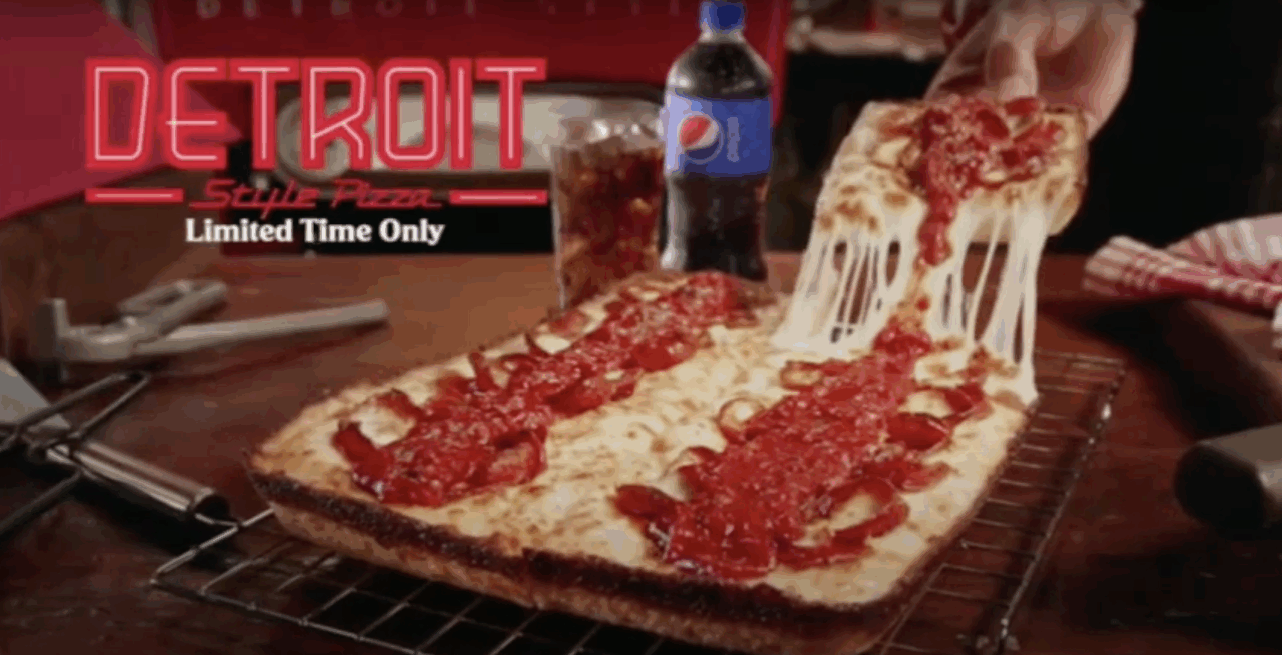 Detroit style pizza from Pizza Hut