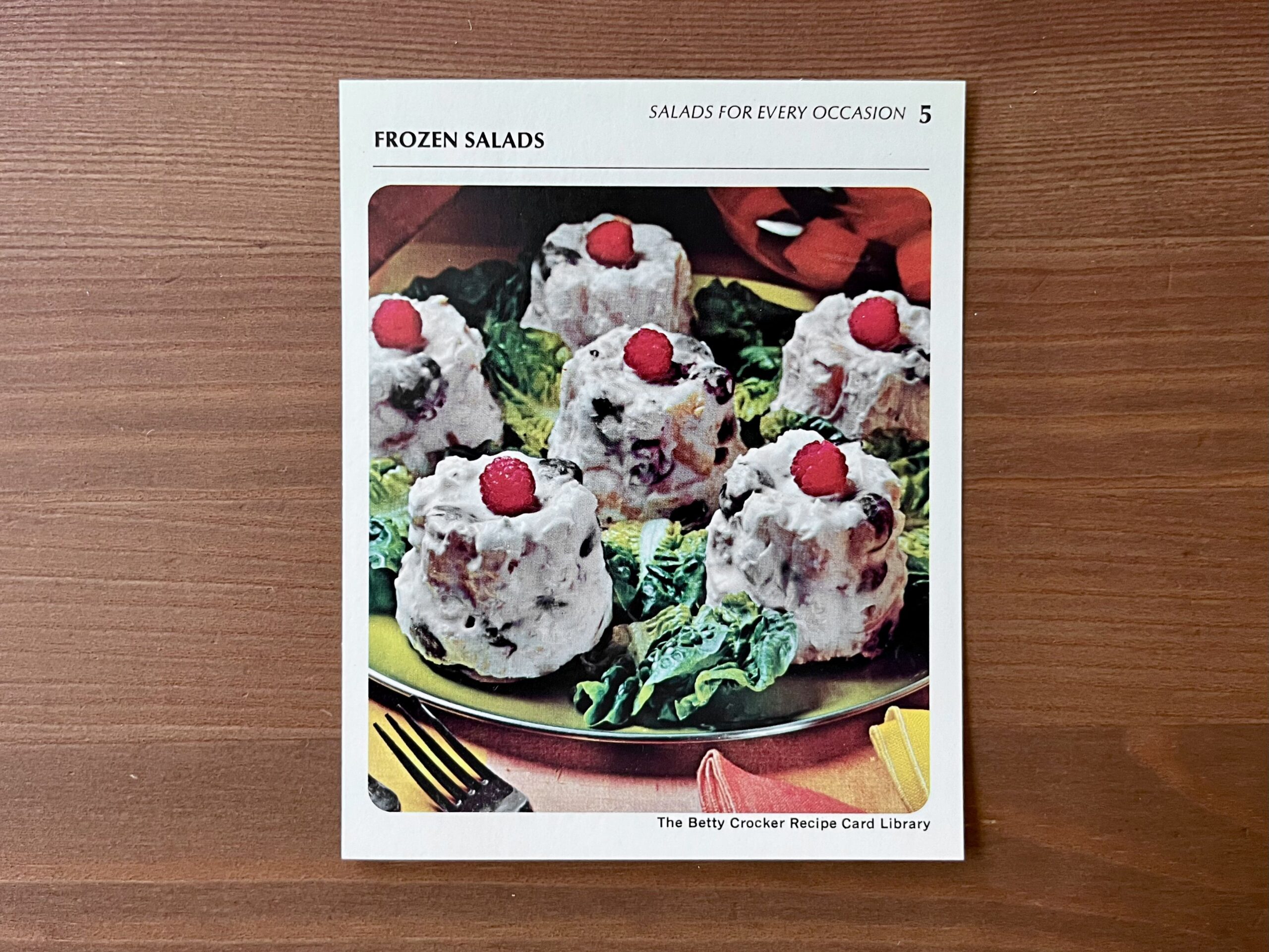 Frozen salads from the Betty Crocker recipe card box