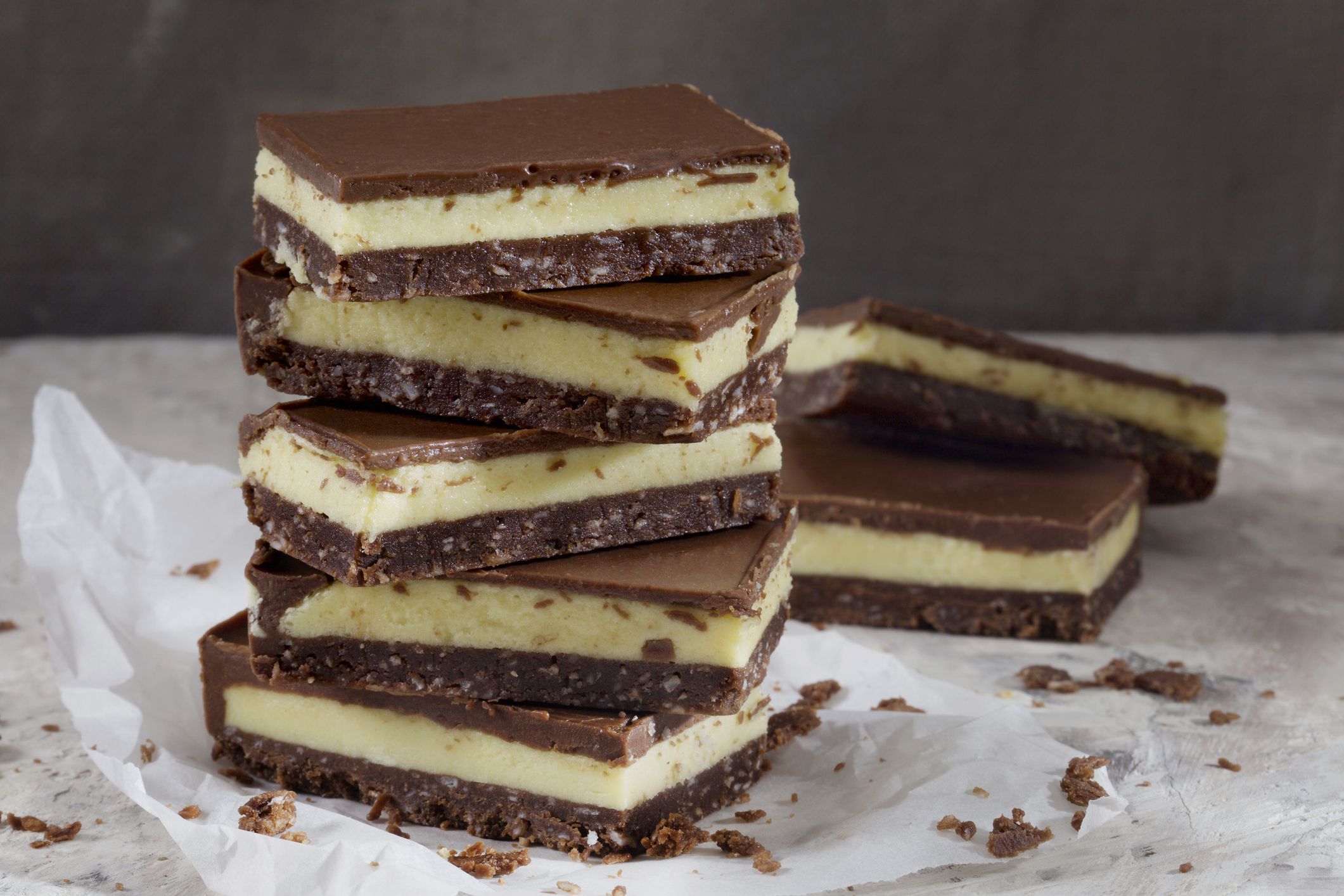 Nanaimo Bars - Custard on a Cocunut Chocolate Crumb
