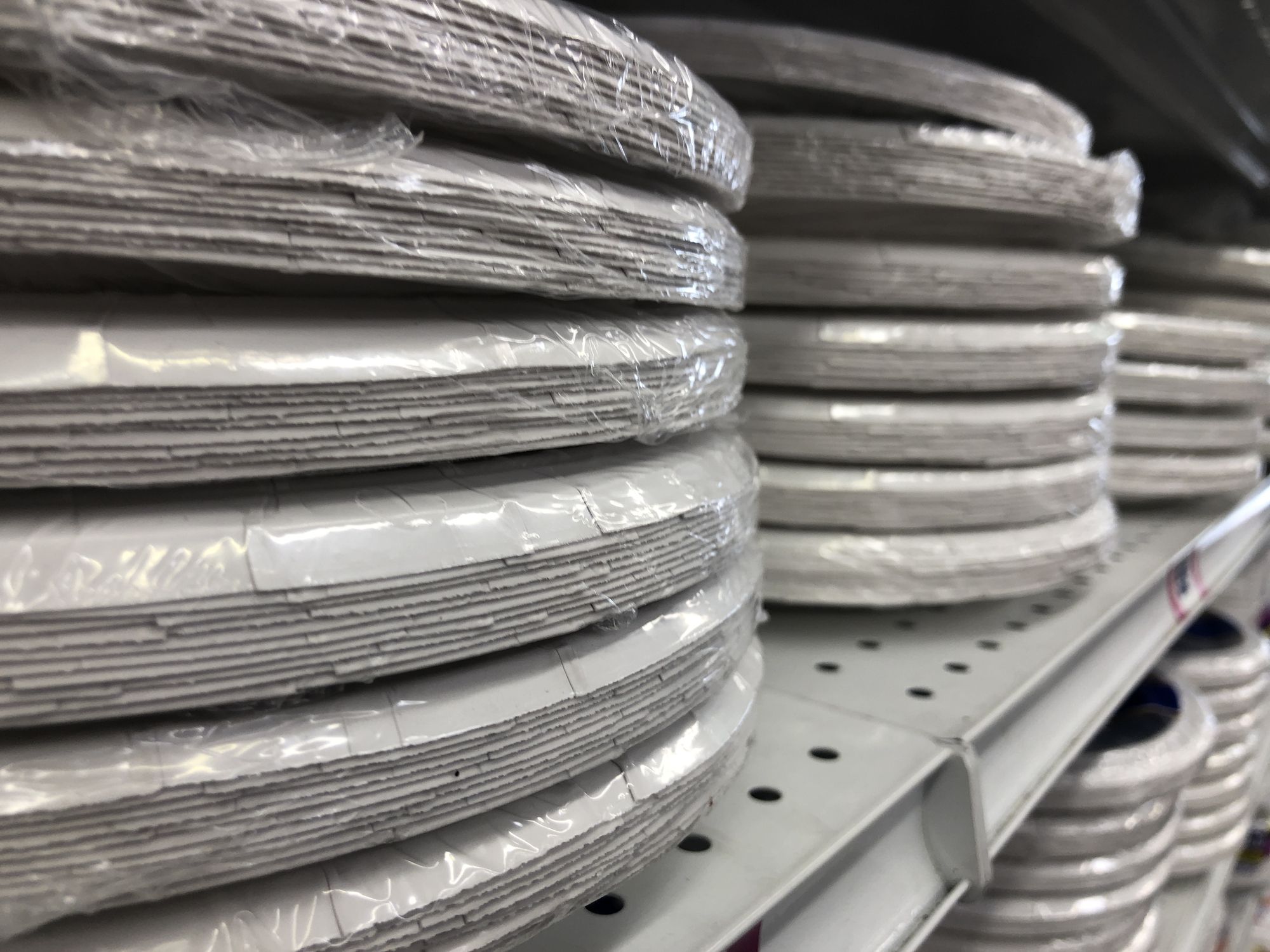 Paper plates stacked