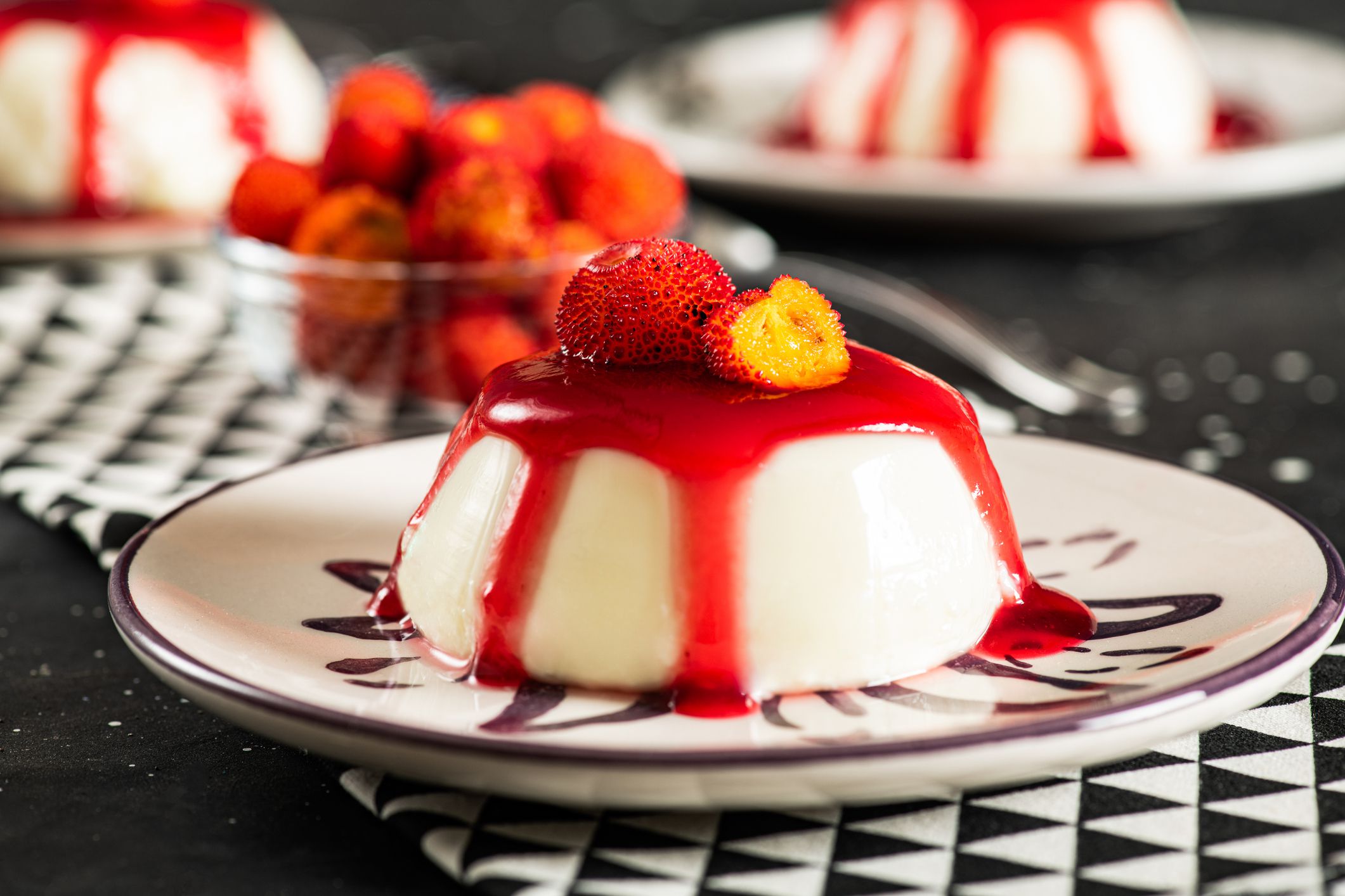 Close Up Panna Cotta Dessert