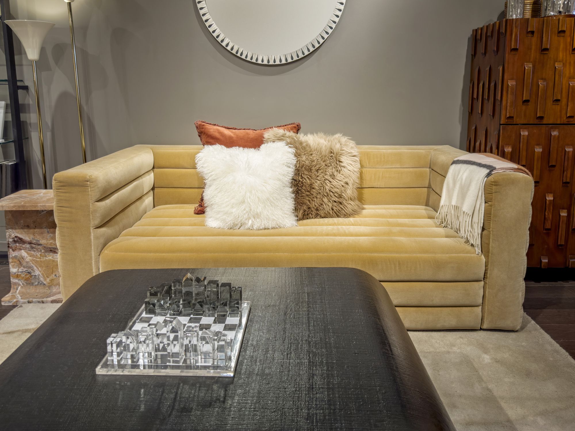Living room detail with modern furnitures
