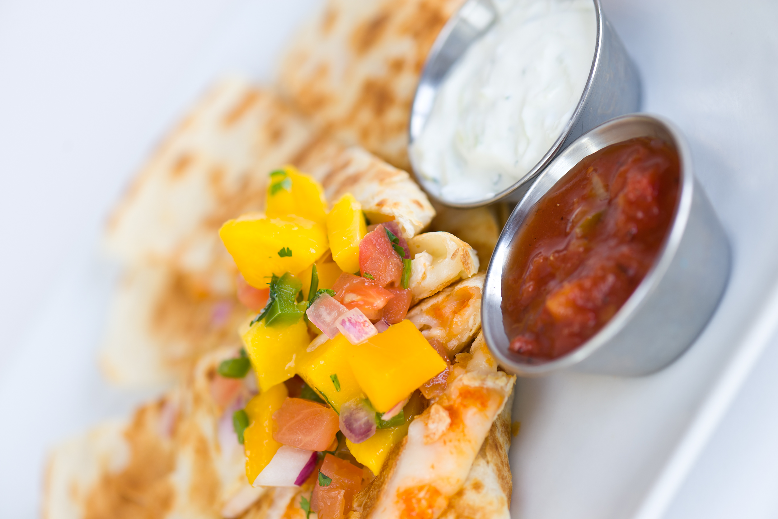 quesadilla with mango salsa