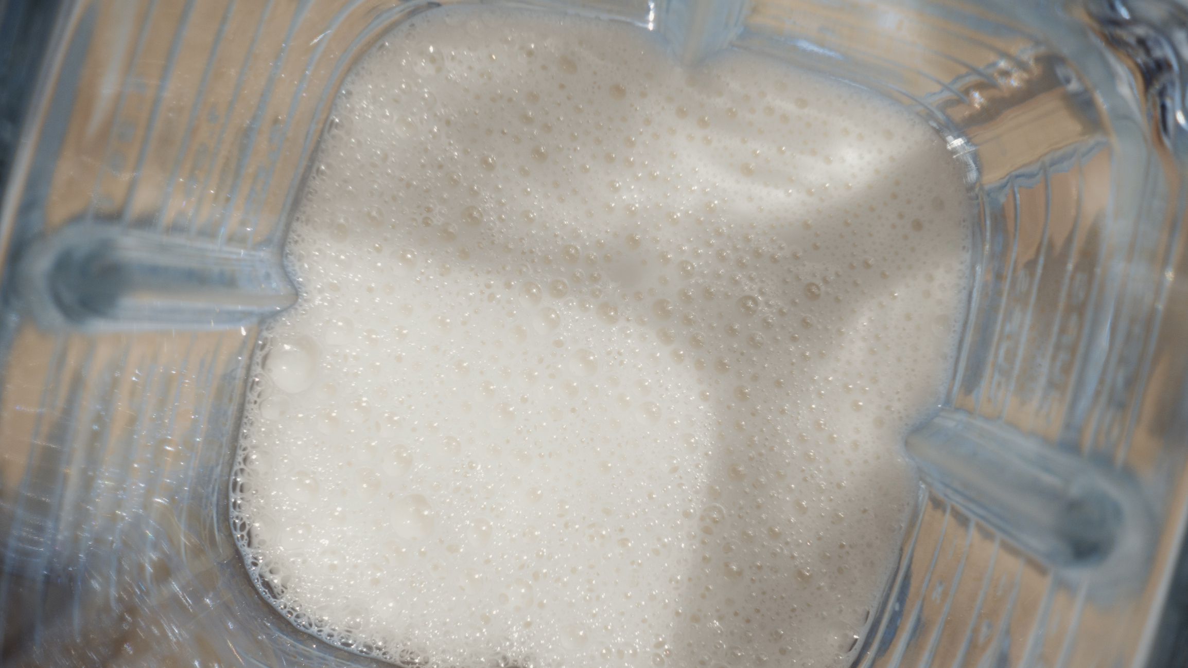 Blender with milk from above