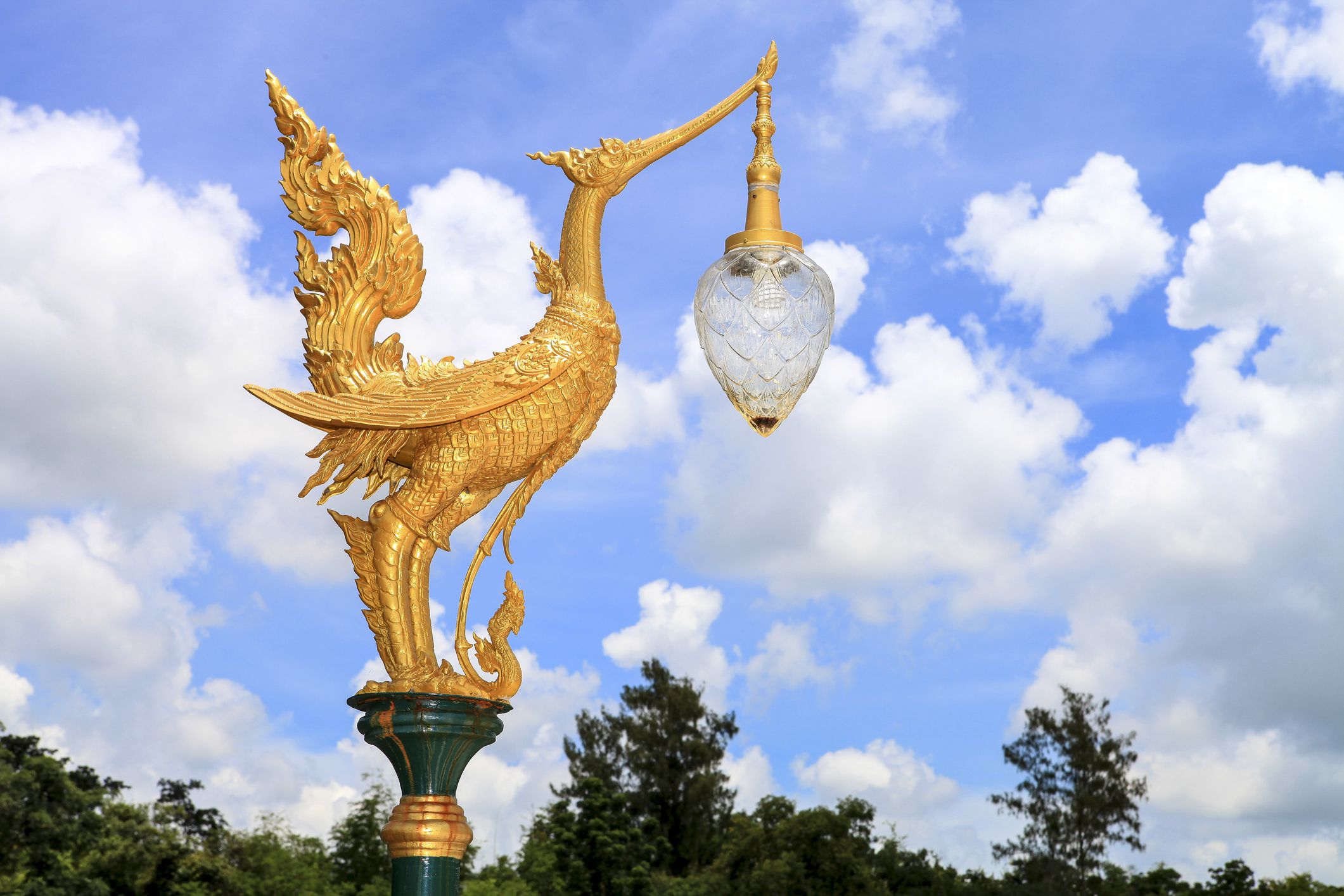 Lighting a swan that Thailand is believed to be a good animal, elegant, powerful.