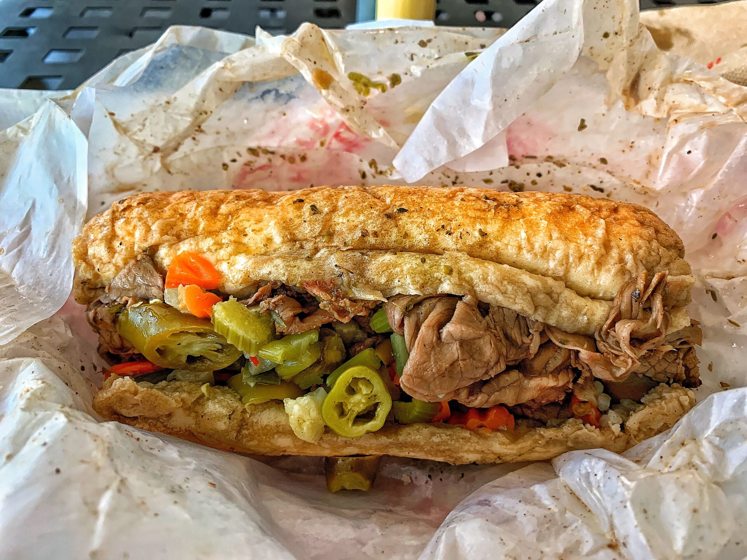Italian beef sandwich from Portillo's in Chicago