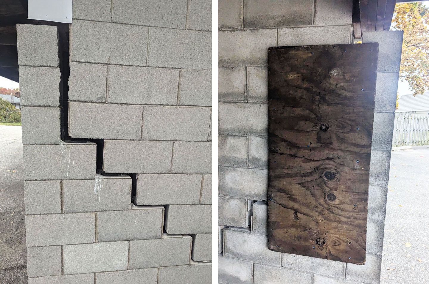 Horribly fixed block wall