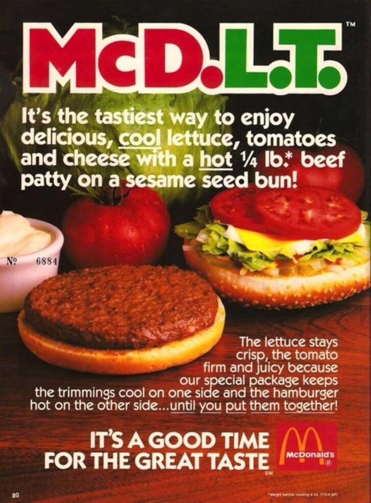 Nostalgic 1980s McDonald's Menu Items You've Forgotten About