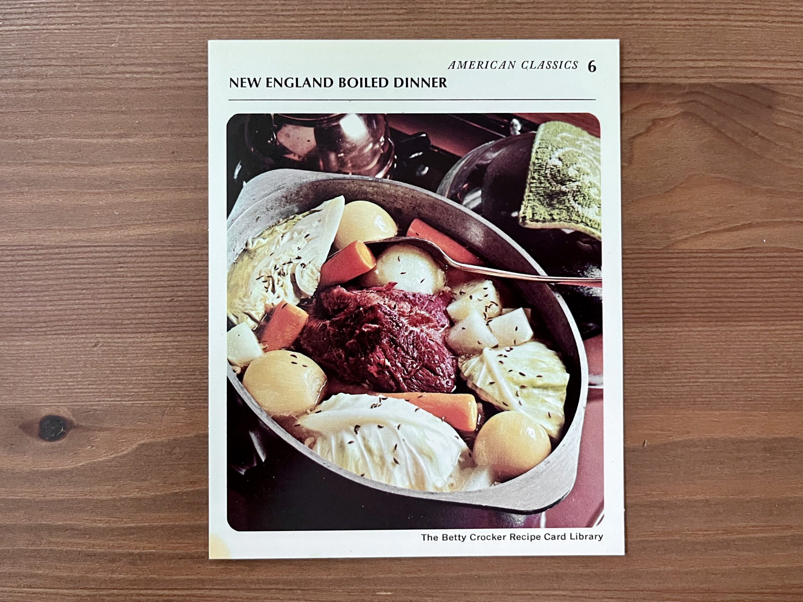 New England Boiled Dinner from the Betty Crocker recipe card box