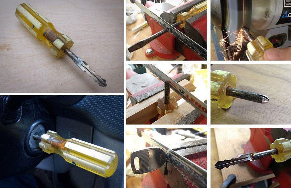 DIY project that added a screwdriver to the end of a key
