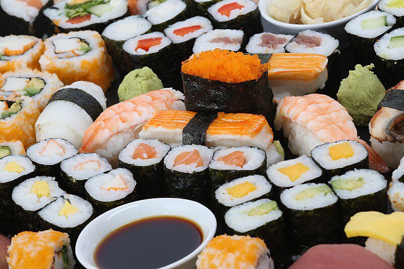 Sushi on a table