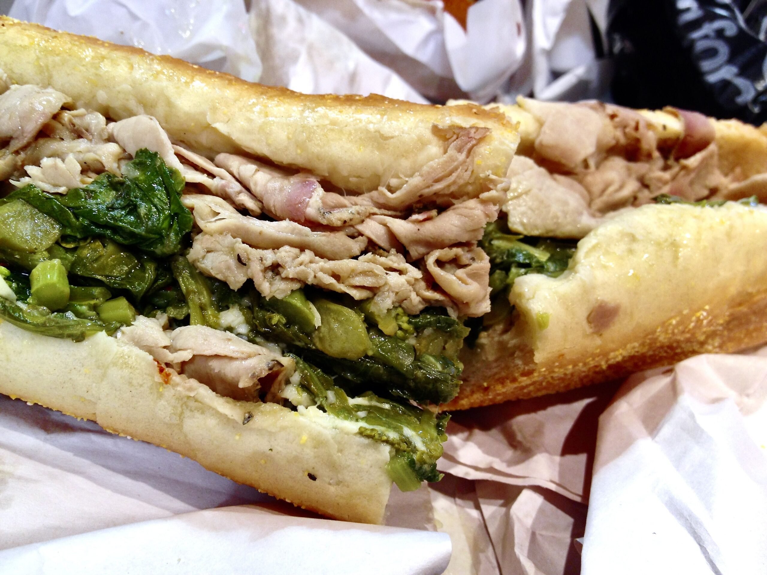 Roast pork and broccoli rabe sandwich from Tommy DiNic's in Philadelphia