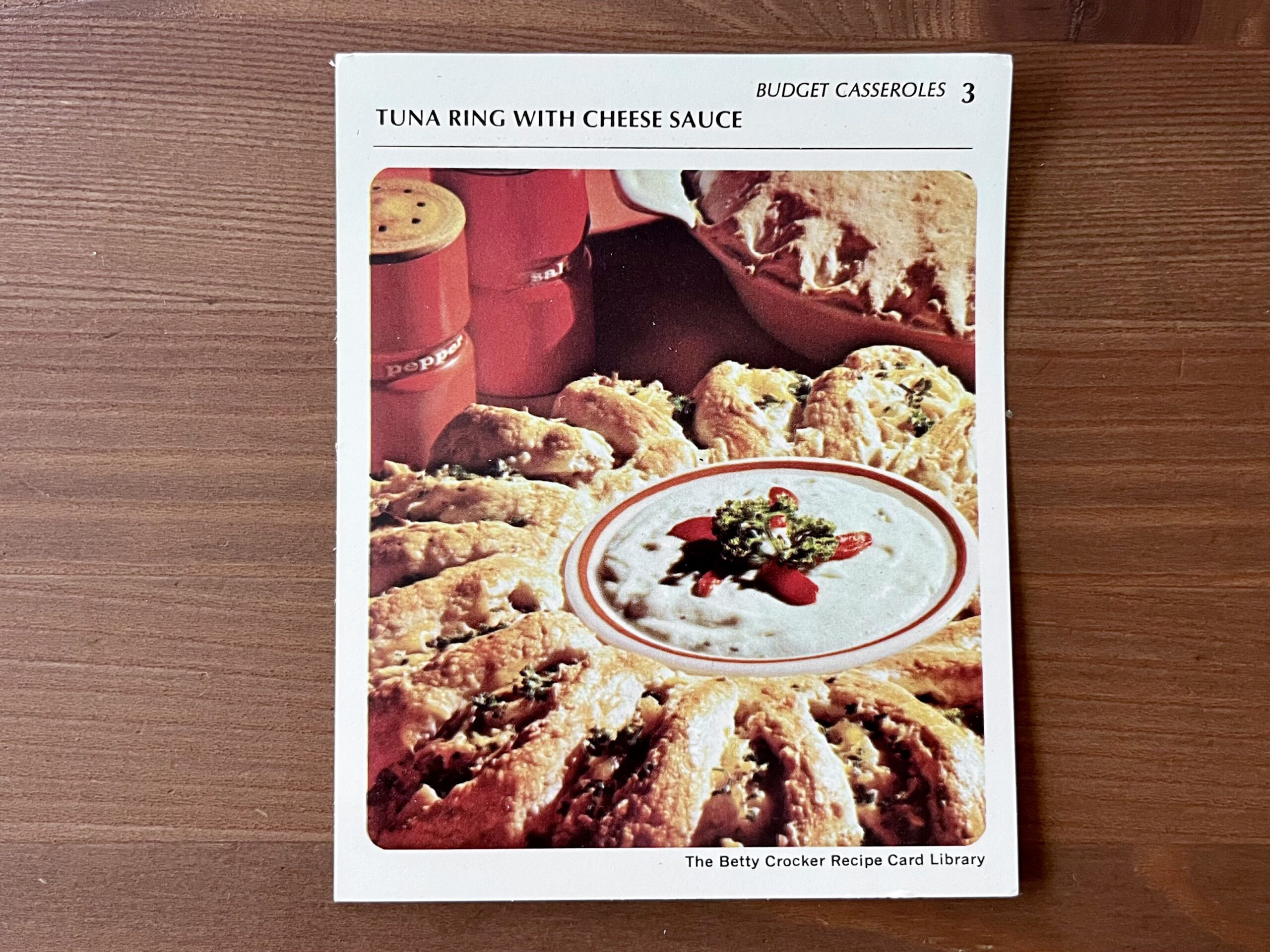 Tuna Ring With Cheese Sauce from the Betty Crocker recipe card box