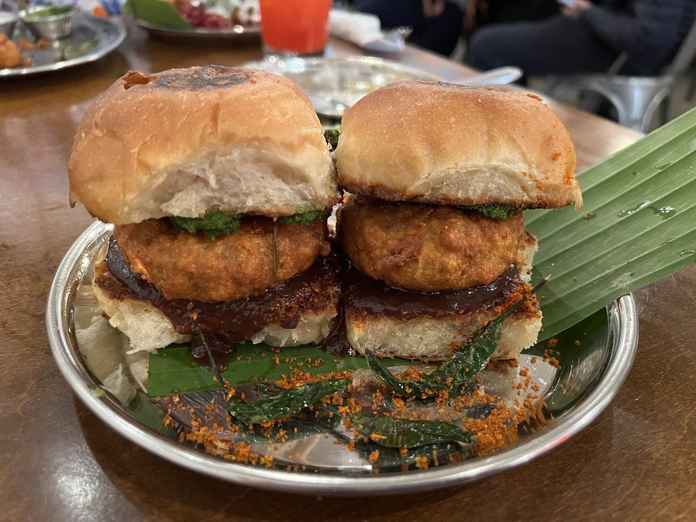 Vada pav sandwich from Chai Pani in Asheville, NC