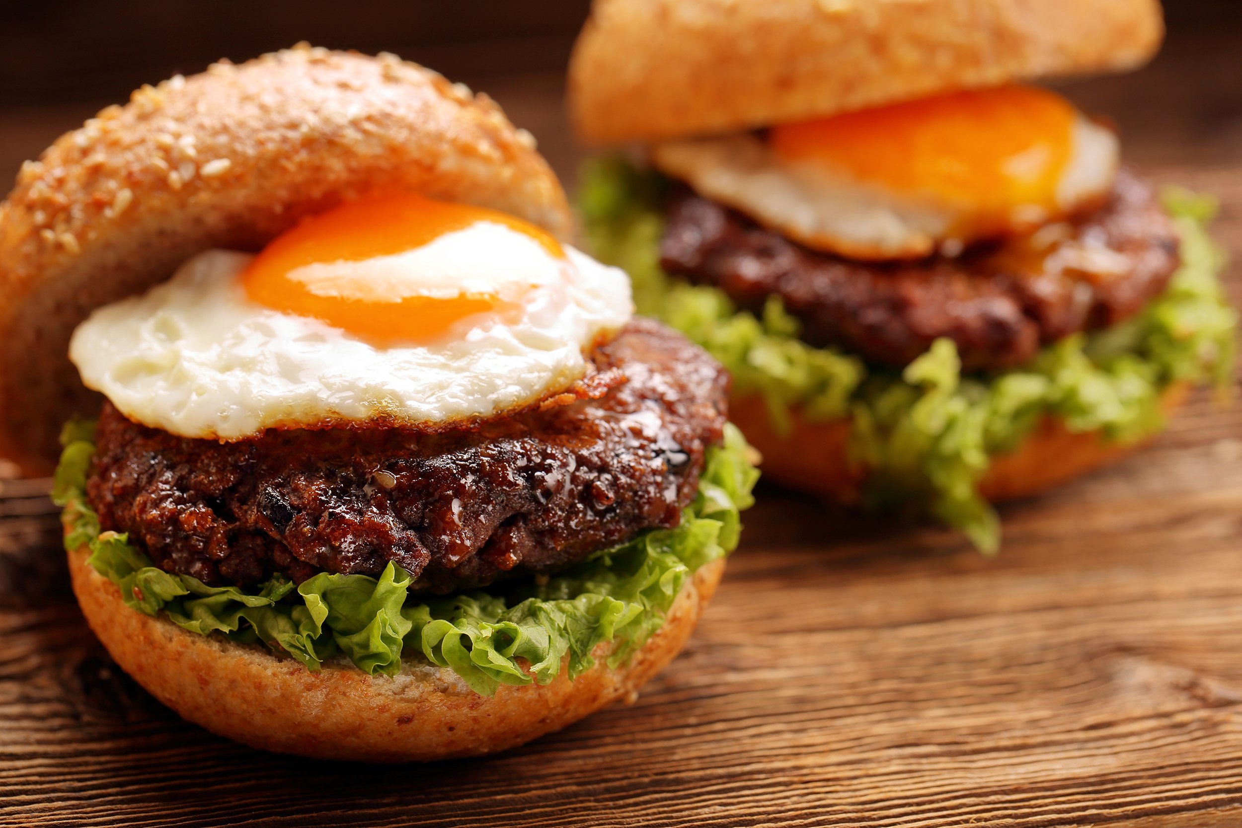 Fried Egg on Hamburger