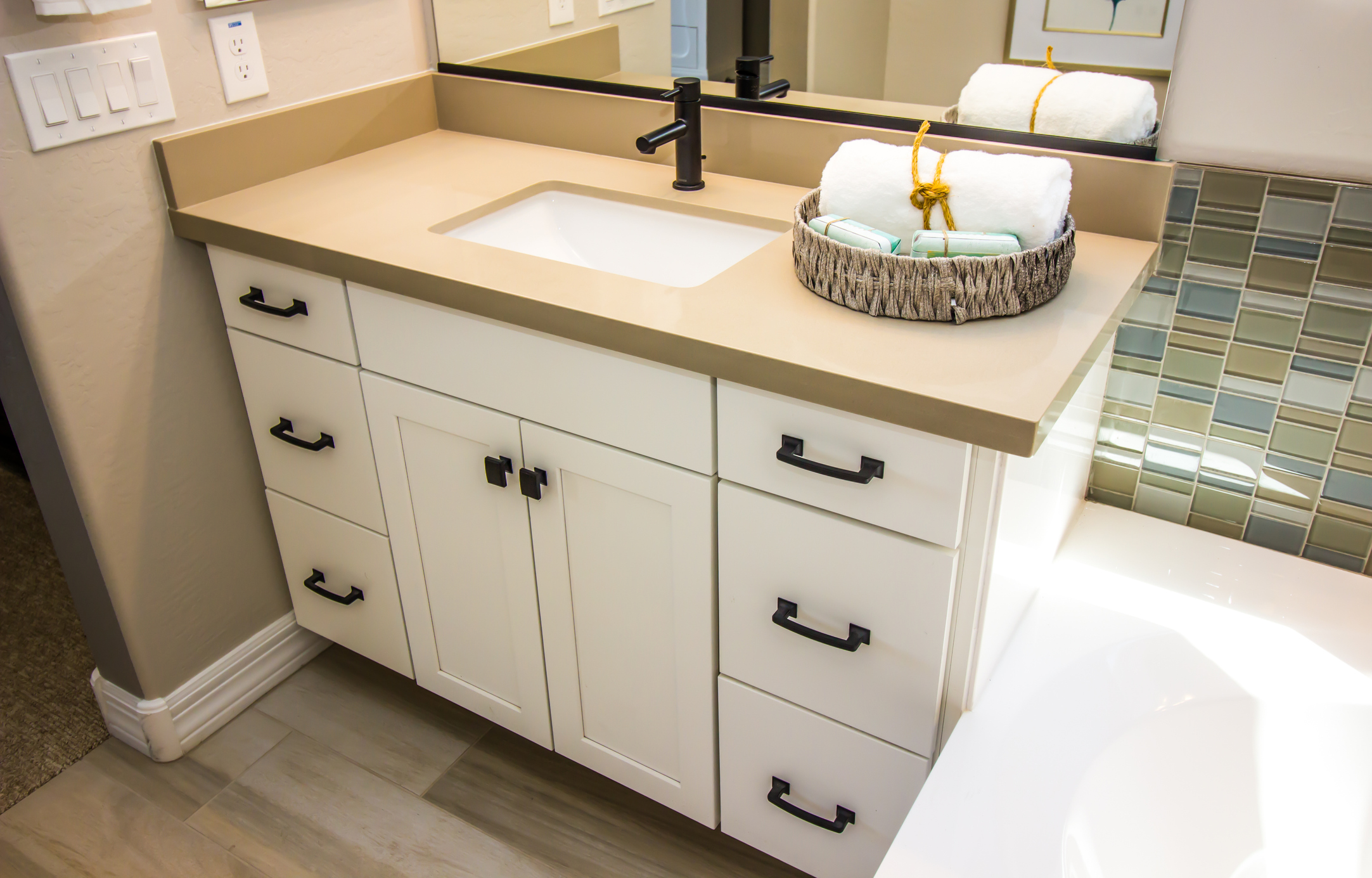 New Bathroom Cabinet in a Bathroom