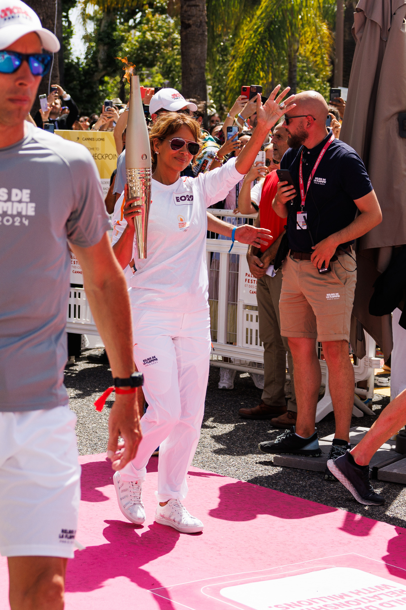 Halle Berry Carries the Olympic Torch in Cannes, France, 2024