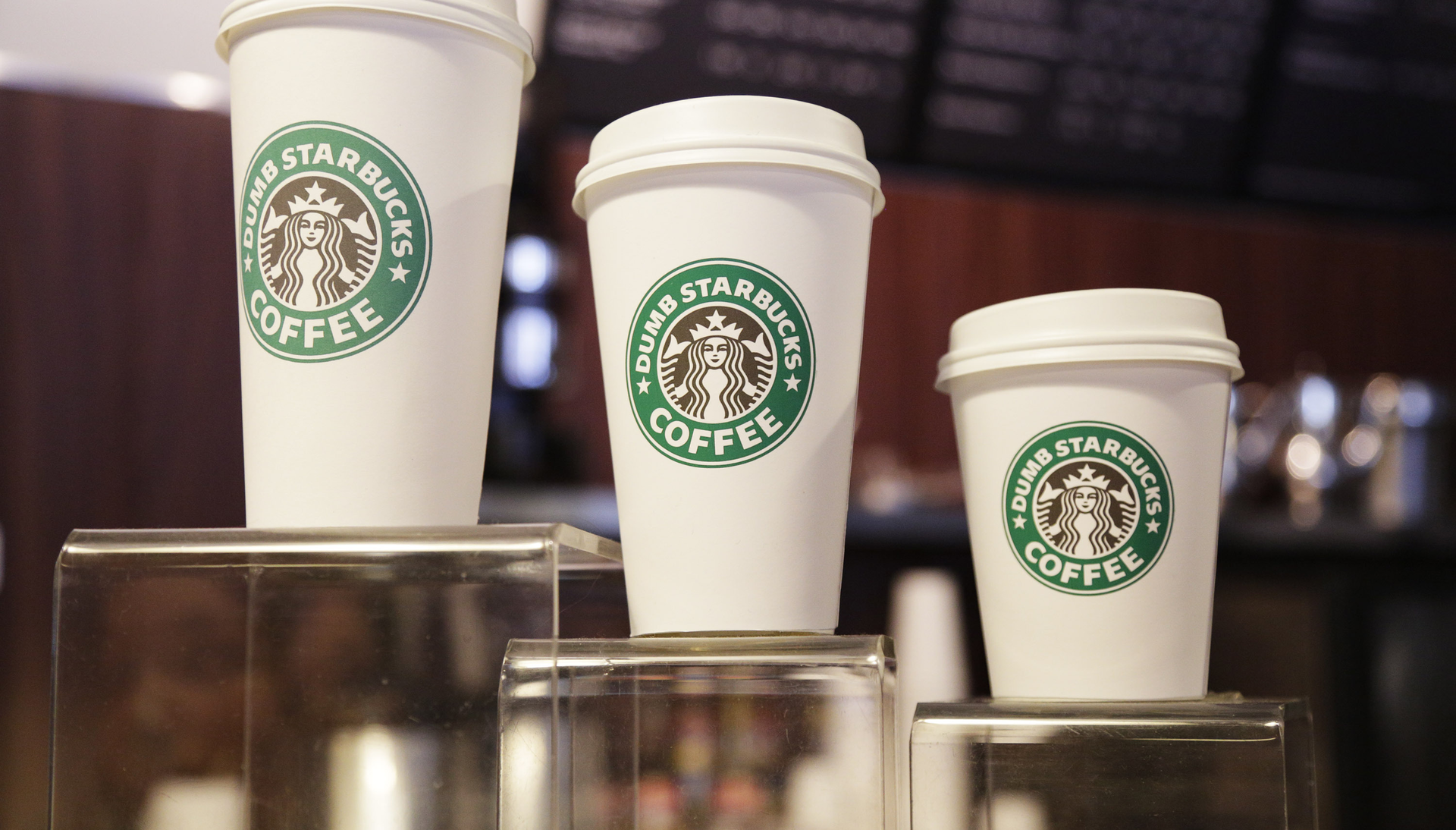 Venti, Grande, and Tall White Hot Cup Sizes at a Starbucks