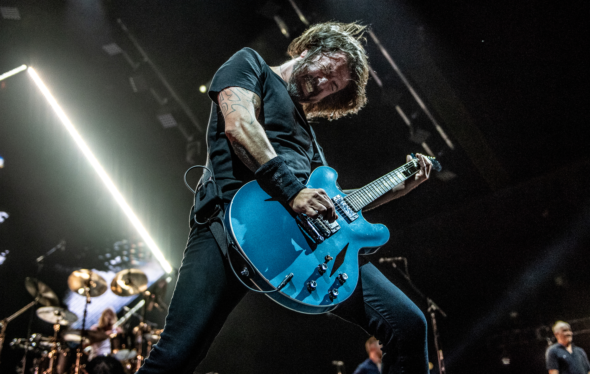 Dave Grohl Playing Guitar With the Foo Fighters in a Concert, New York City