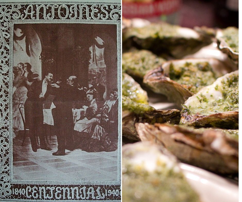 Antoines side by side oysters rockefeller
