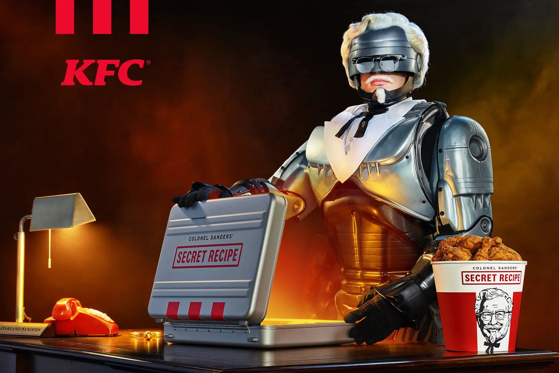 KFC Robocop commercial featuring Colonel Sanders