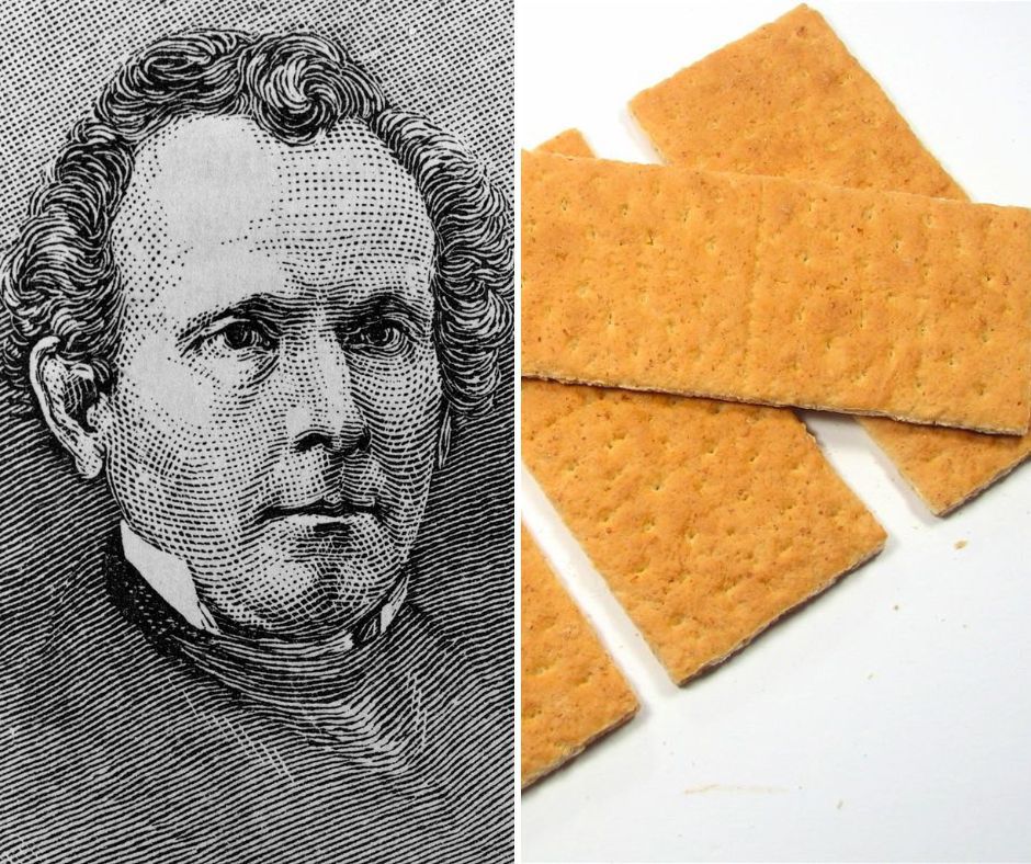Sylvester Graham side by side a graham cracker