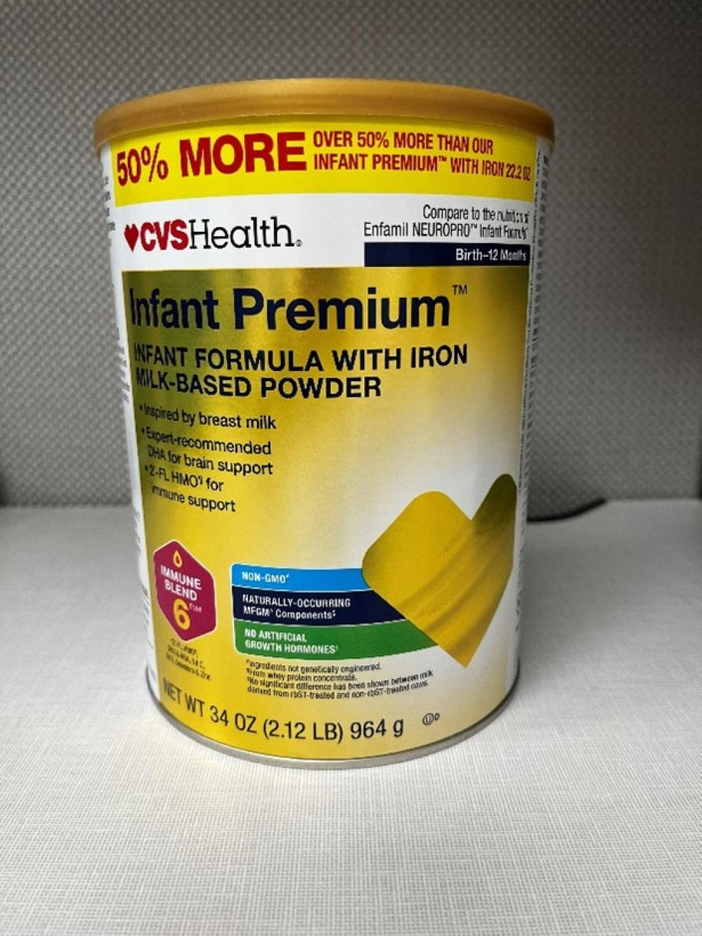 CVS and HEB infant formula recall image