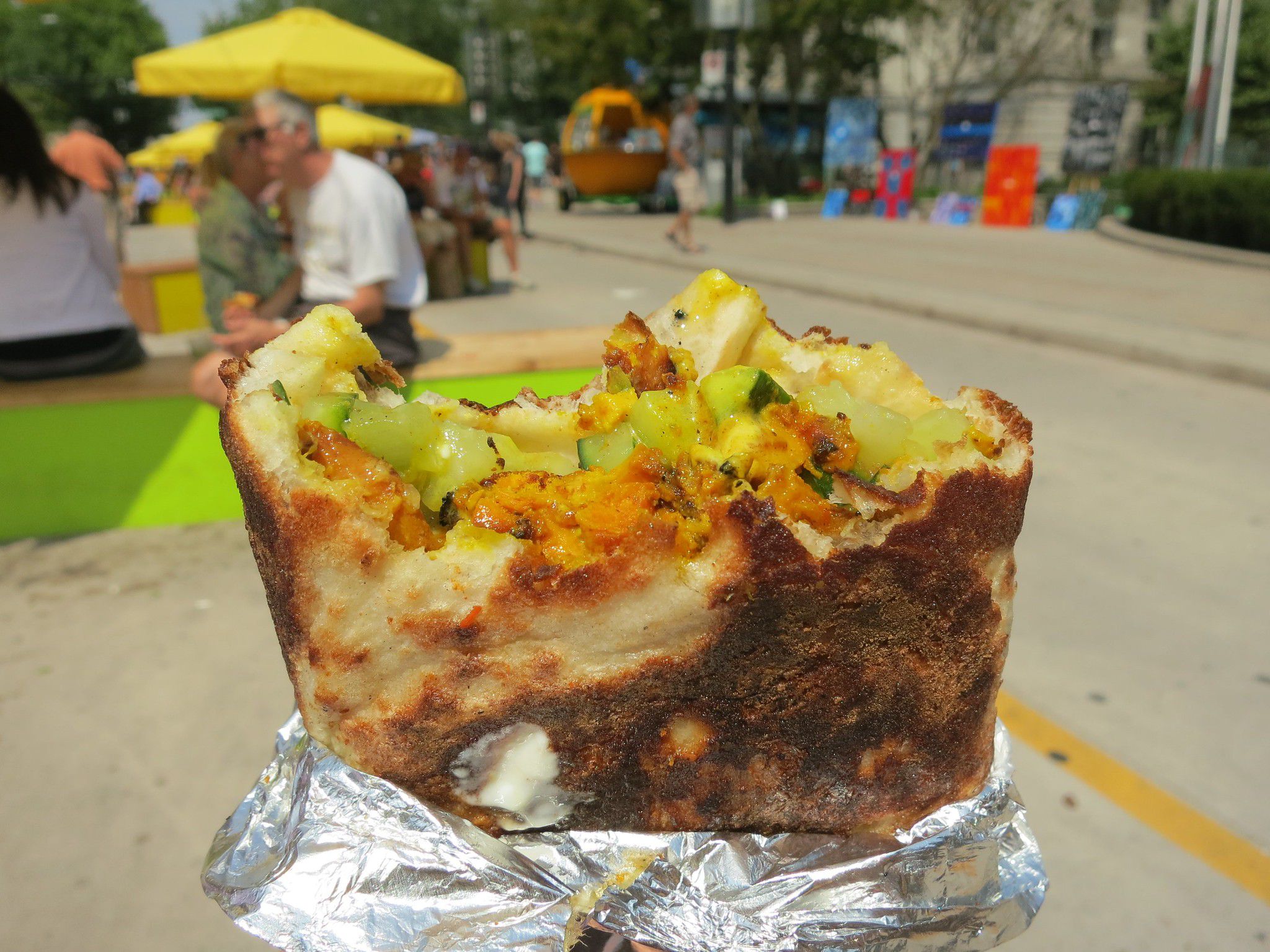Mango chicken naan wrap