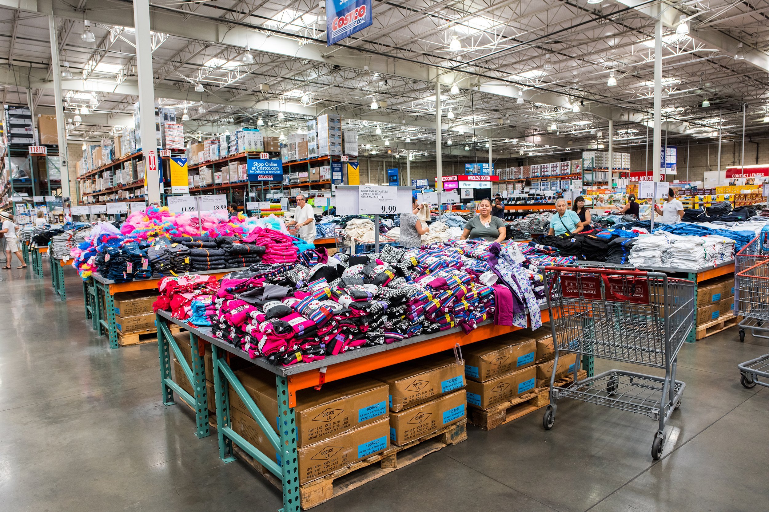 clothing for sale at Costco