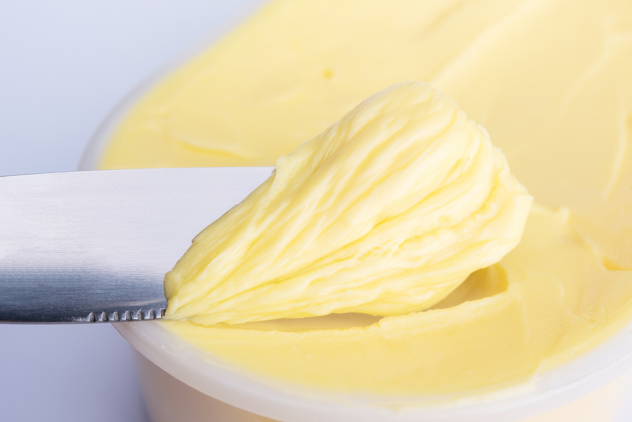 Closeup of Margarine on a Butter Knife