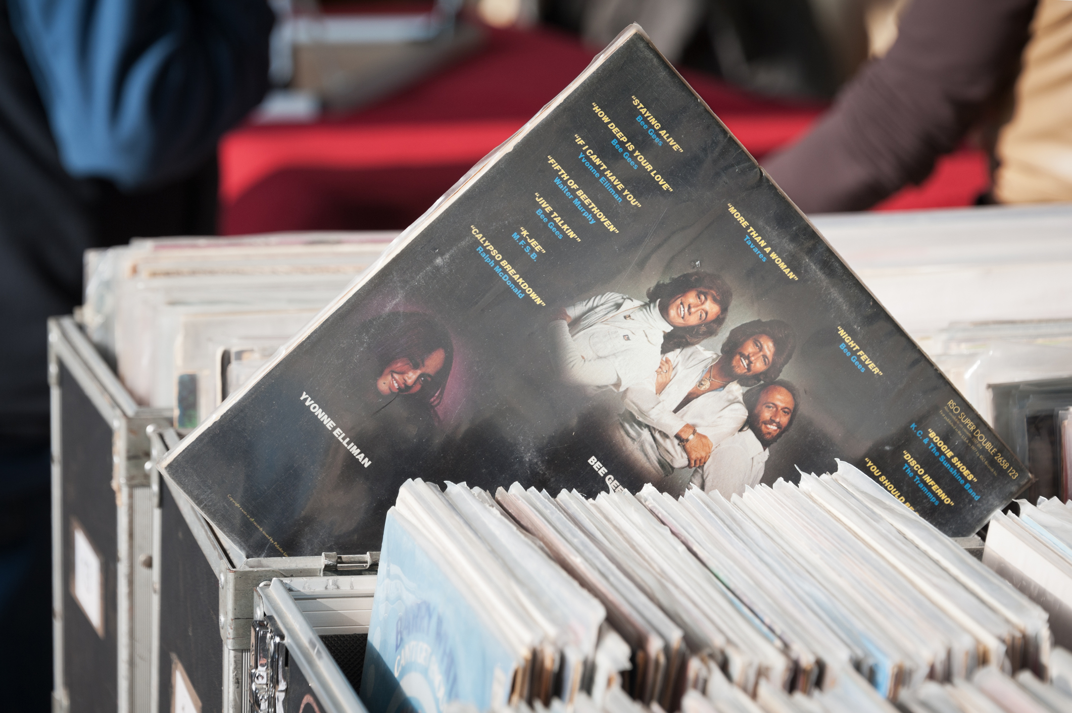 Bee Gees Album in a Record Store