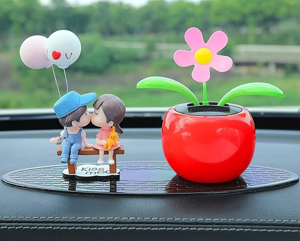 Solar-Powered Car Dash Figurines