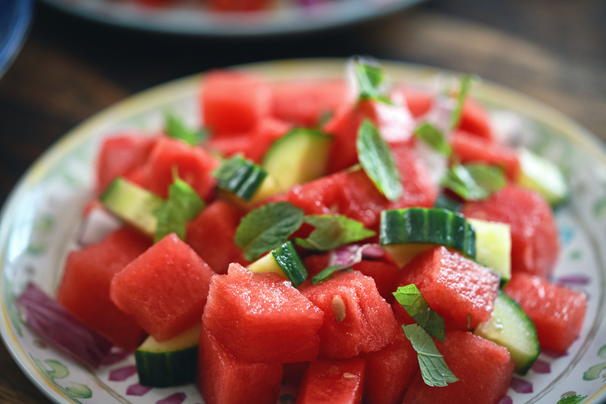 Minty Watermelon Cucumber Salad