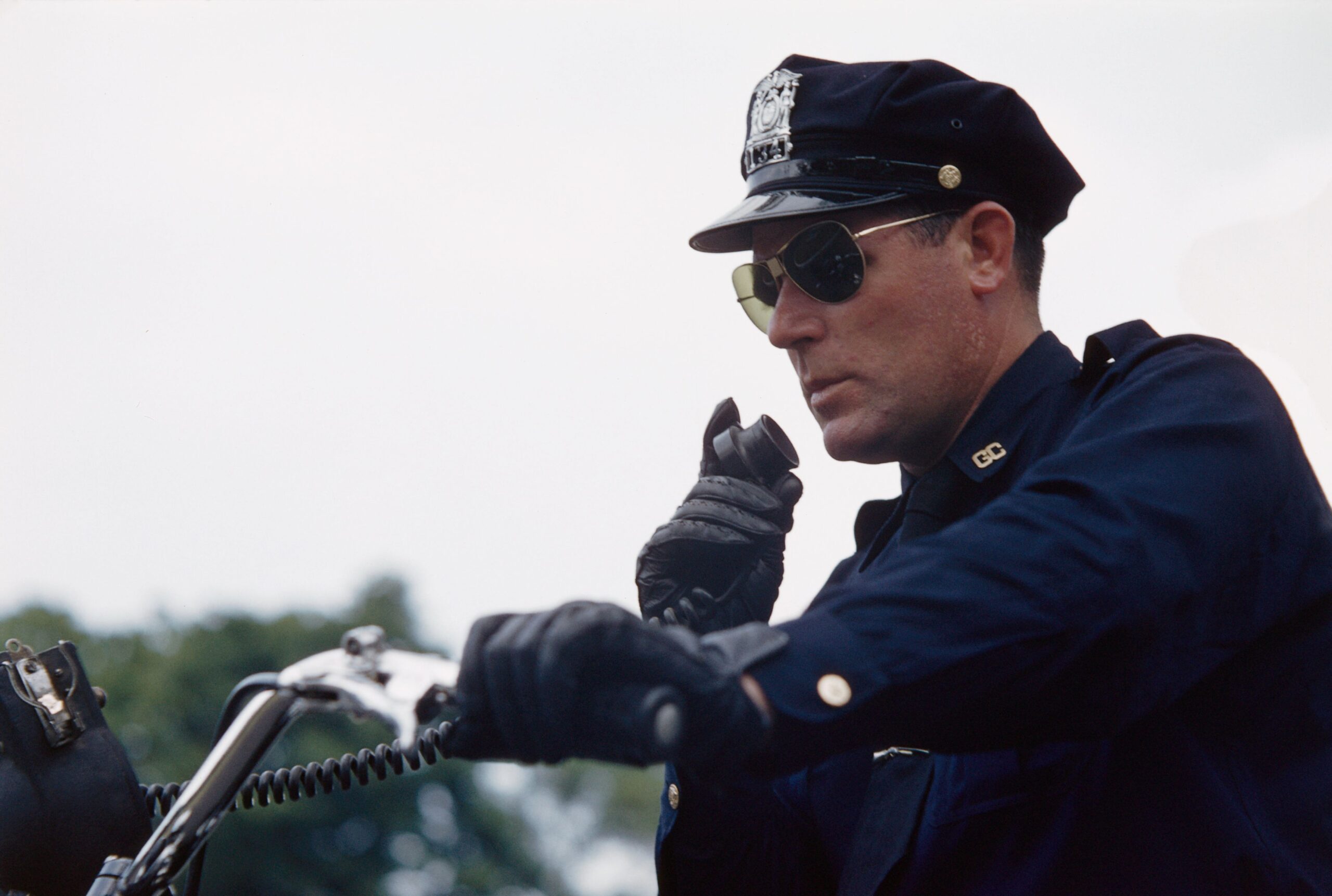 Motorcycle Policeman on Radio
