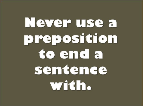 Sentence ending with a preposition