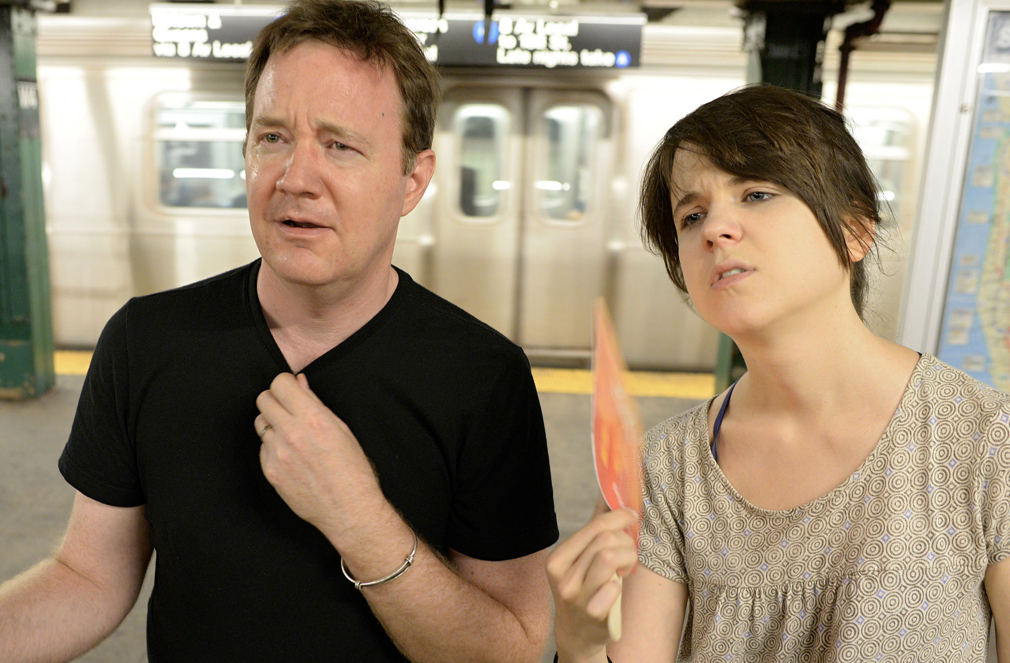 Sweaty on subway