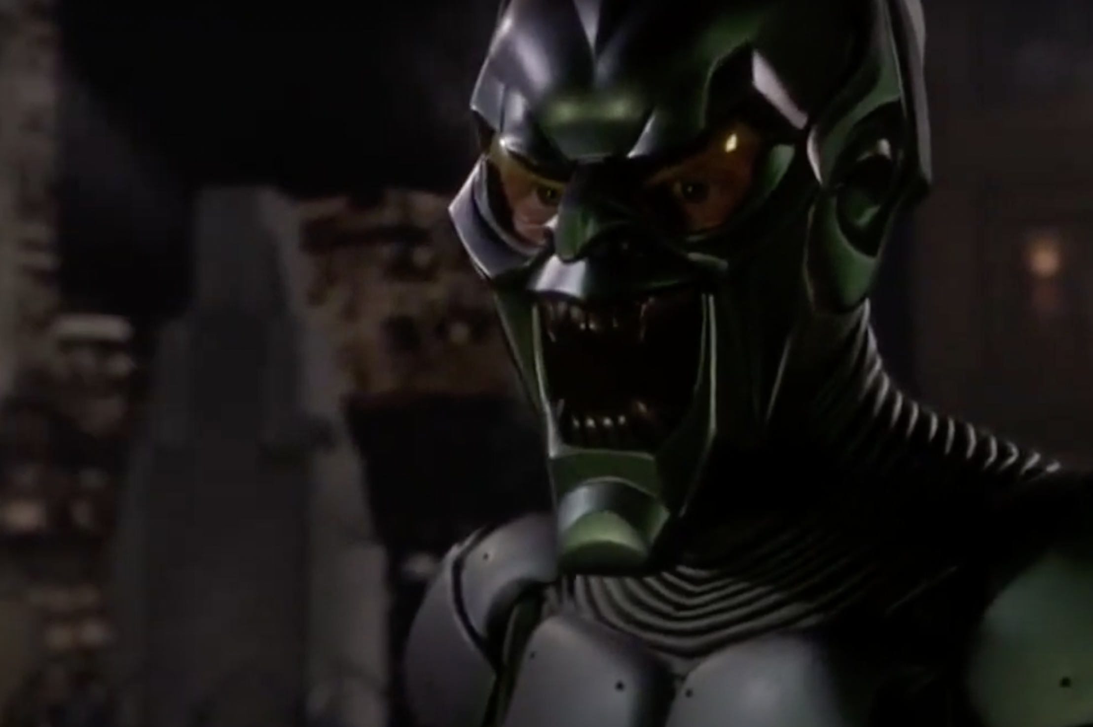 Smug villain, the green goblin from Spiderman