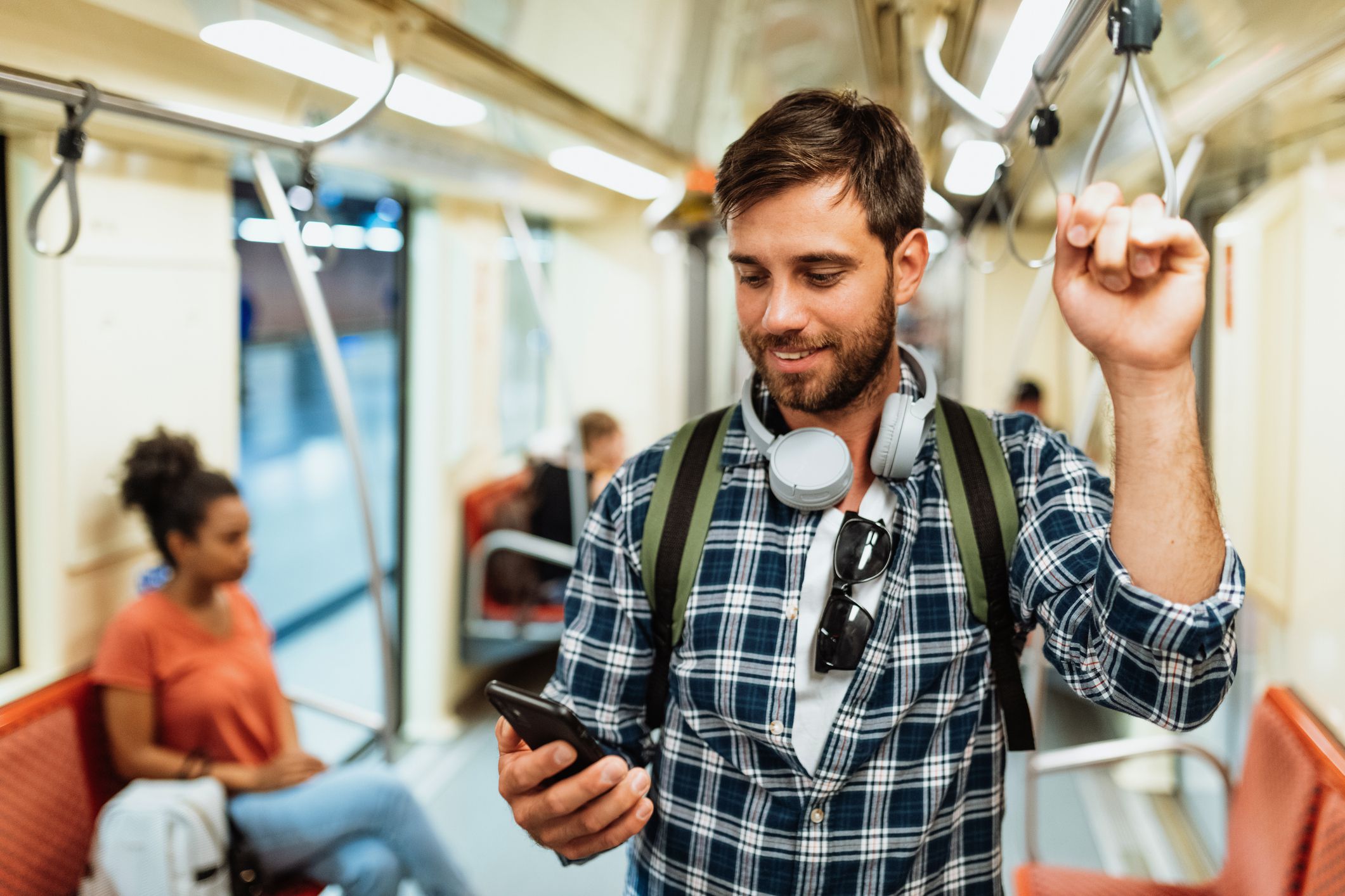 People using public transportation for commuting and transport from one place to another within the city