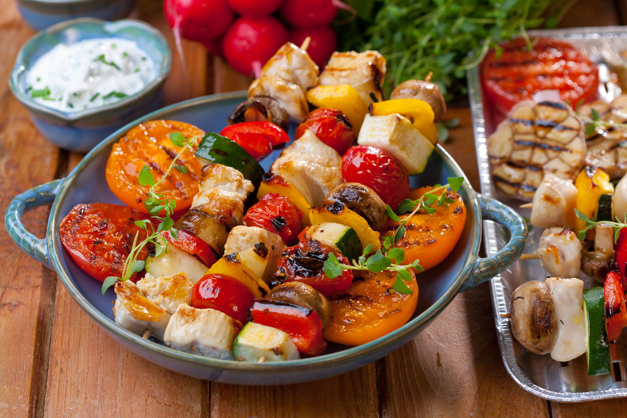 Grilled chicken skewer