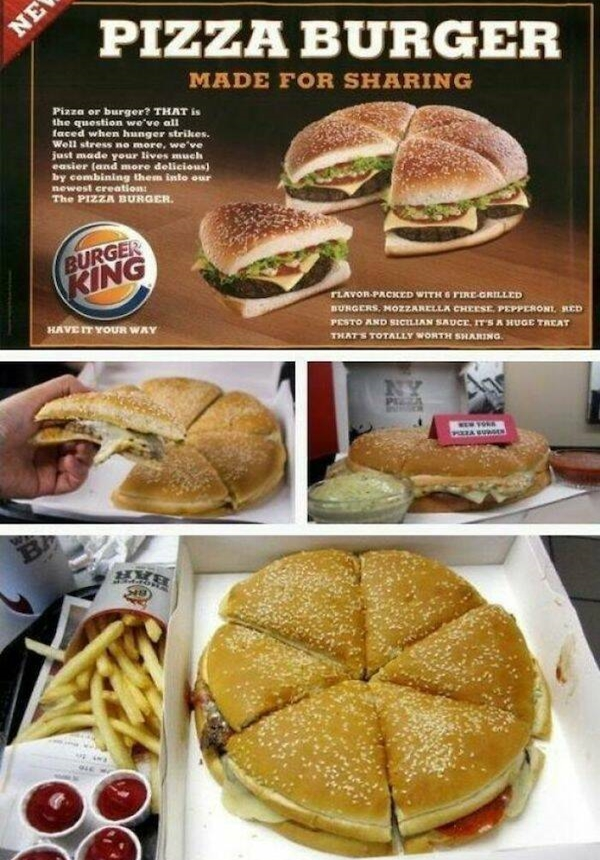 Burger King pizza burger vintage ad reddit
