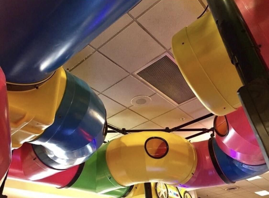 chuck e cheese ceiling tubes