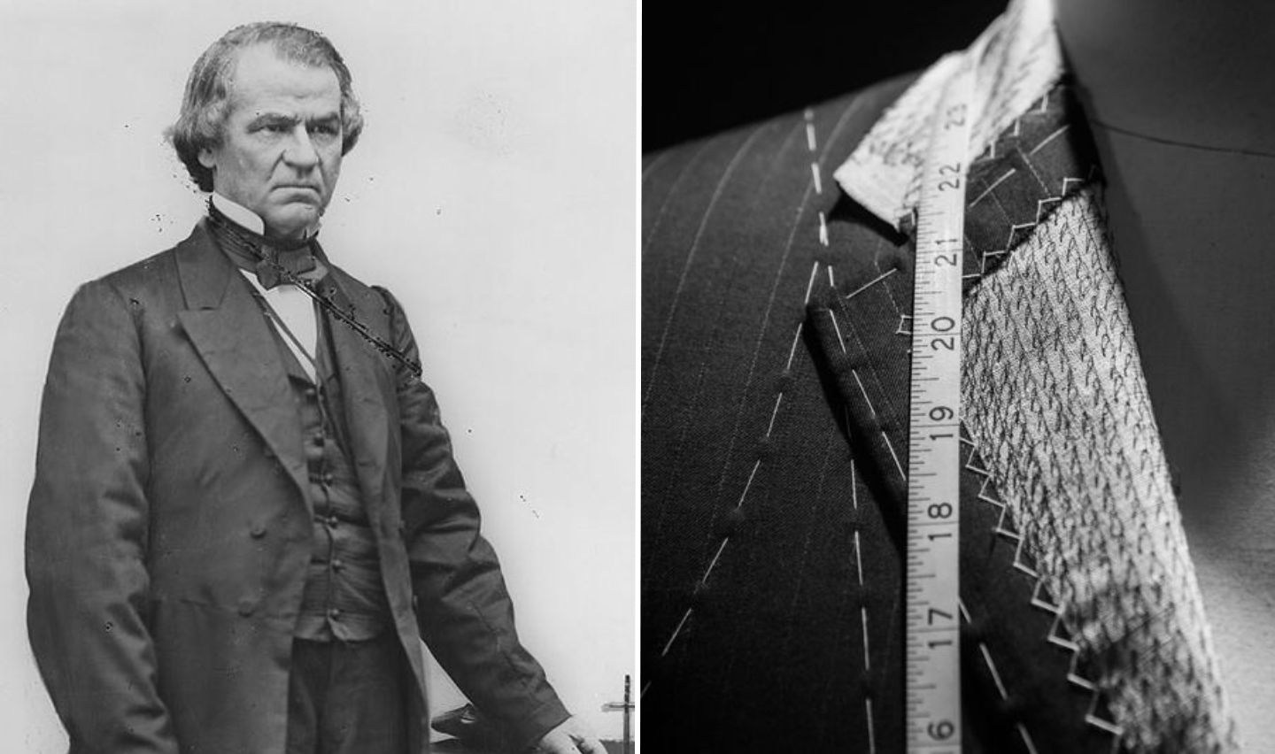 President Andrew Johnson as a tailor assistant