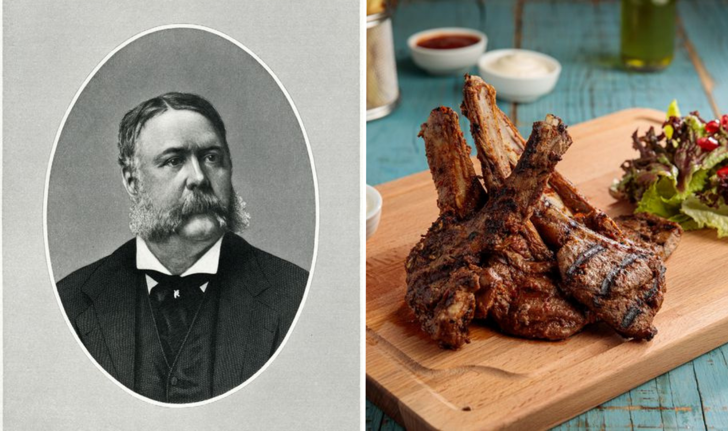Chester A. Arthur favorite food, mutton chops