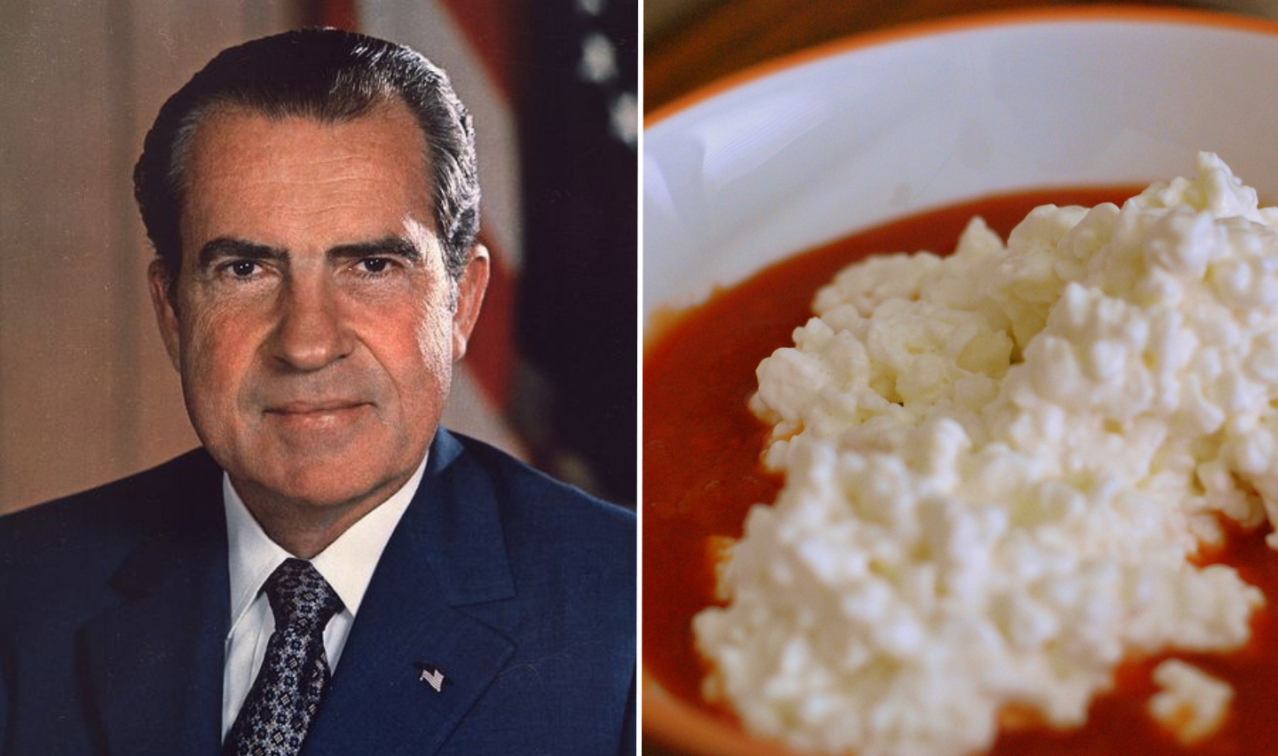Richard Nixon favorite food, cottage cheese and ketchup